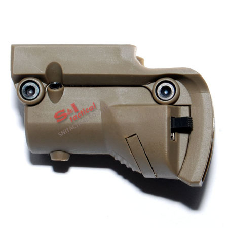 Red laser device for GLOCK and BARAK pistols with lateral groove